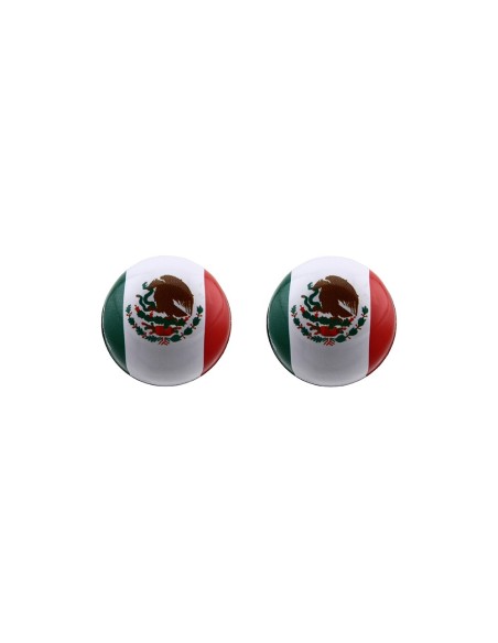 Round Mexico Flag Valve Caps Schrader Valve.